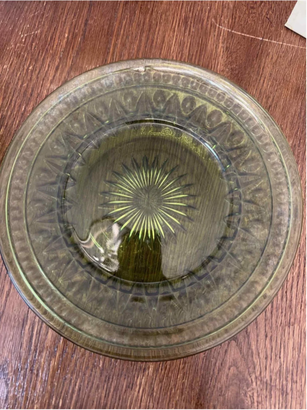 Vintage Green Depression Glass Plates – Set of 3 Starburst Pattern **READ**